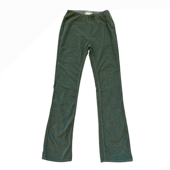Free People we the free ribbed jenny high rise flare pant army green 27 - Picture 1 of 5